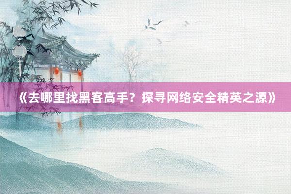 《去哪里找黑客高手？探寻网络安全精英之源》